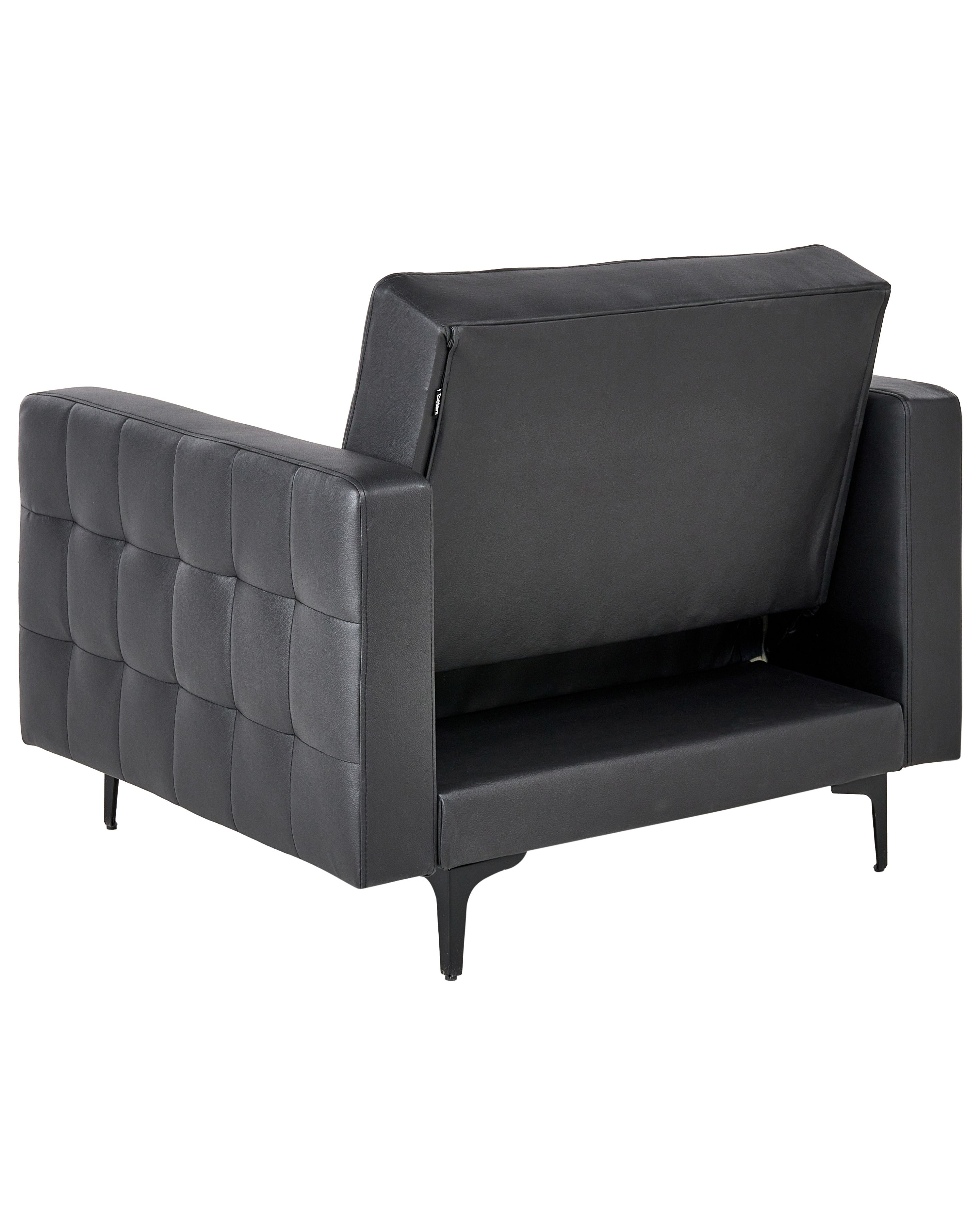 Modular Faux Leather Living Room Set Black ABERDEEN Beliani.co.uk