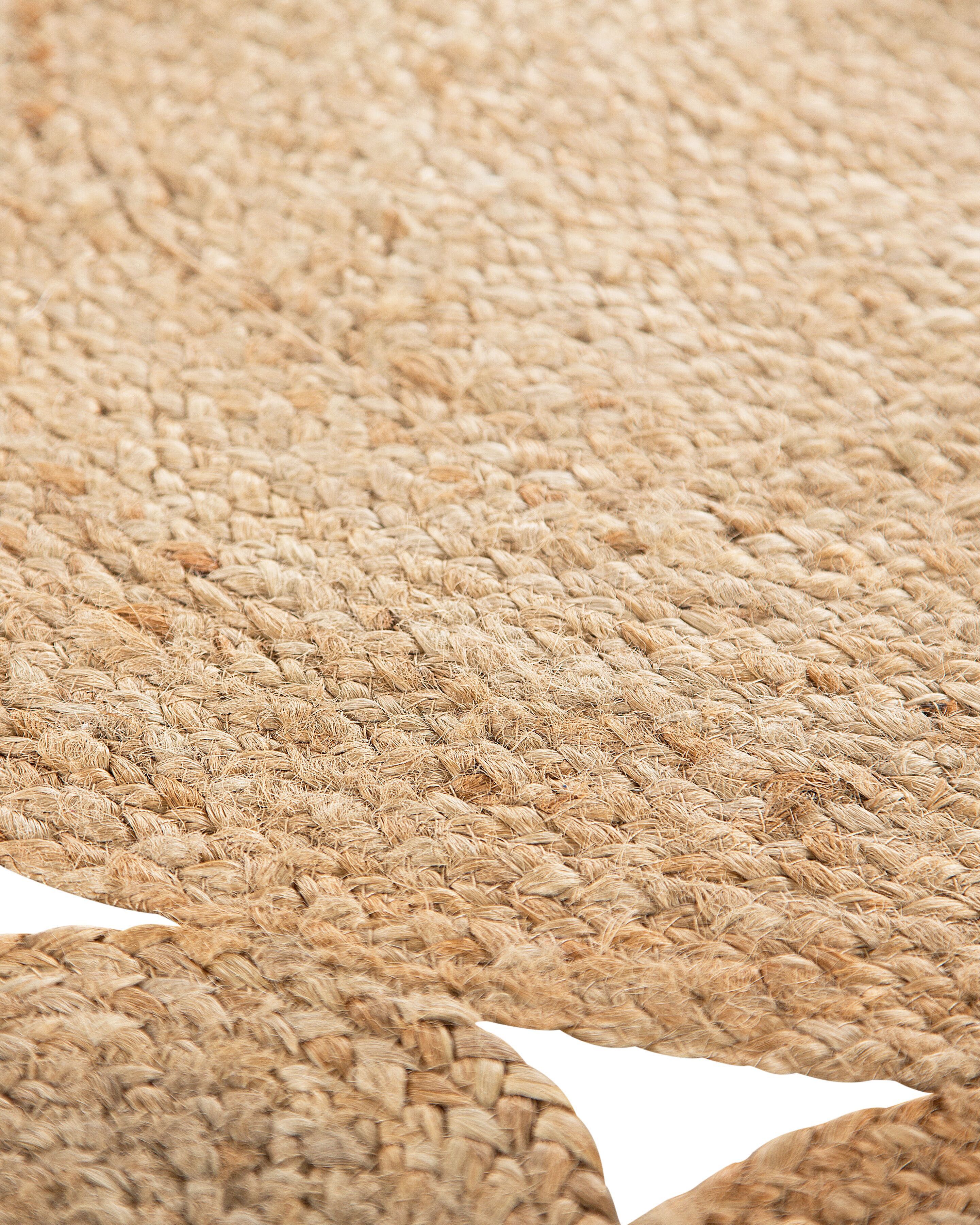 Dywan okrągły z juty ø 120 cm beżowy AHLAT