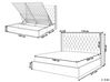 Trekvart seng med opbevaring off-white velour 140 x 200 cm LUBBON_882137