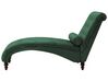 Chaise longue en velours vert foncé MURET_750577