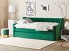 Rozkládací sametová postel 9 x 200 cm zelená MONTARGIS_827003