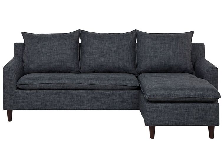 Reversible Fabric Corner Sofa Dark Grey ELVENES_718735