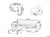 Rozkládací sedací souprava tvaru L s taburetem levostranná béžový samet ABERDEEN_740272