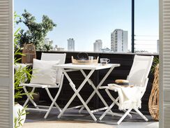 Parvekesetti metallinen valkoinen CAORLE