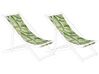 Set of 2 Sun Lounger Replacement Fabrics Palm Leaves Pattern Green ANZIO / AVELLINO_819929