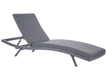 Tumbona reclinable de metal/textil trenzado gris oscuro AMELIA