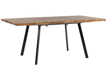 Table à manger extensible effet bois clair / noir 140/180 x 90 cm HARLOW