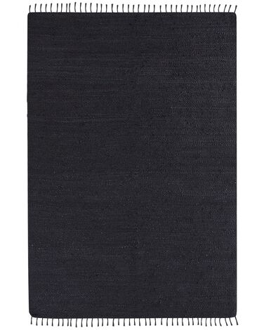 Jute-tæppe 160 x 230 cm sort SINANKOY