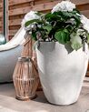 Vaso para plantas em pedra branca creme 43 x 43 x 52 cm CROTON_885117