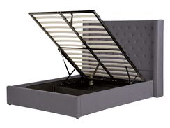 Parisänky sametti säilytystila harmaa 140 x 200 cm LUBBON