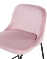 Zestaw 2 krzeseł barowych welurowy różowy NEKOMA_767716