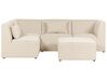 Canapé d'angle côté droit modulable 4 places en velours côtelé beige avec ottoman LEMVIG_875174
