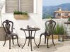 Salon de jardin bistrot table et chaises en aluminium marron foncé BOVINO_797593