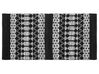 Teppich Leder schwarz / beige 80 x 150 cm abstraktes Muster Kurzflor SOKUN_757848