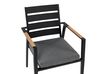 Zestaw ogrodowy stół rozkładany i 6 krzeseł czarny z poduszkami szarymi VALCANETTO/TAVIANO_846161