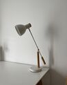 Lampe de bureau blanc en bois et en métal PECKOS_884924