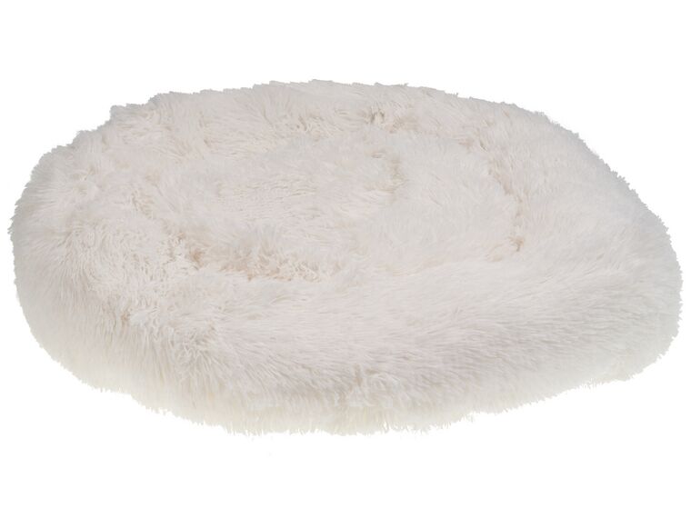 Cuccia per cani finta pelliccia bianco ⌀ 50 cm KULU_850185