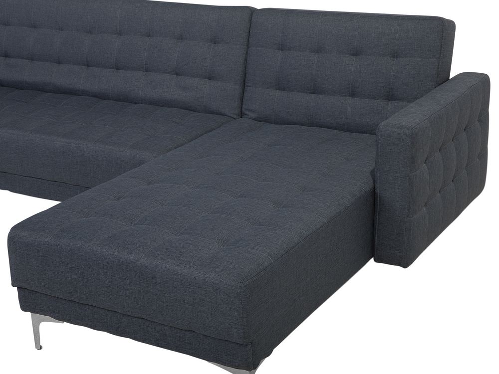 5 Seater Ushaped Modular Fabric Sofa Dark Grey ABERDEEN Beliani.co.uk
