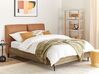 Faux Leather EU Double Size Bed Golden Brown LIMANTON_863222