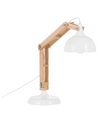 Lampka biurkowa regulowana drewniana biała SALADO_319862