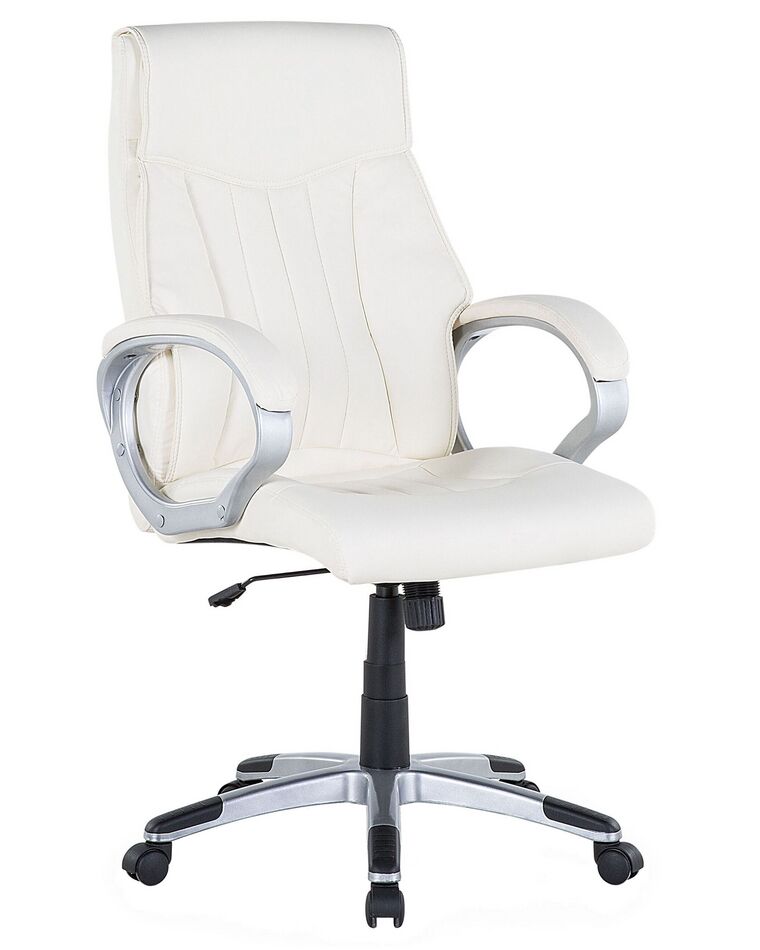 Faux Leather Office Chair Off-White TRIUMPH_493677