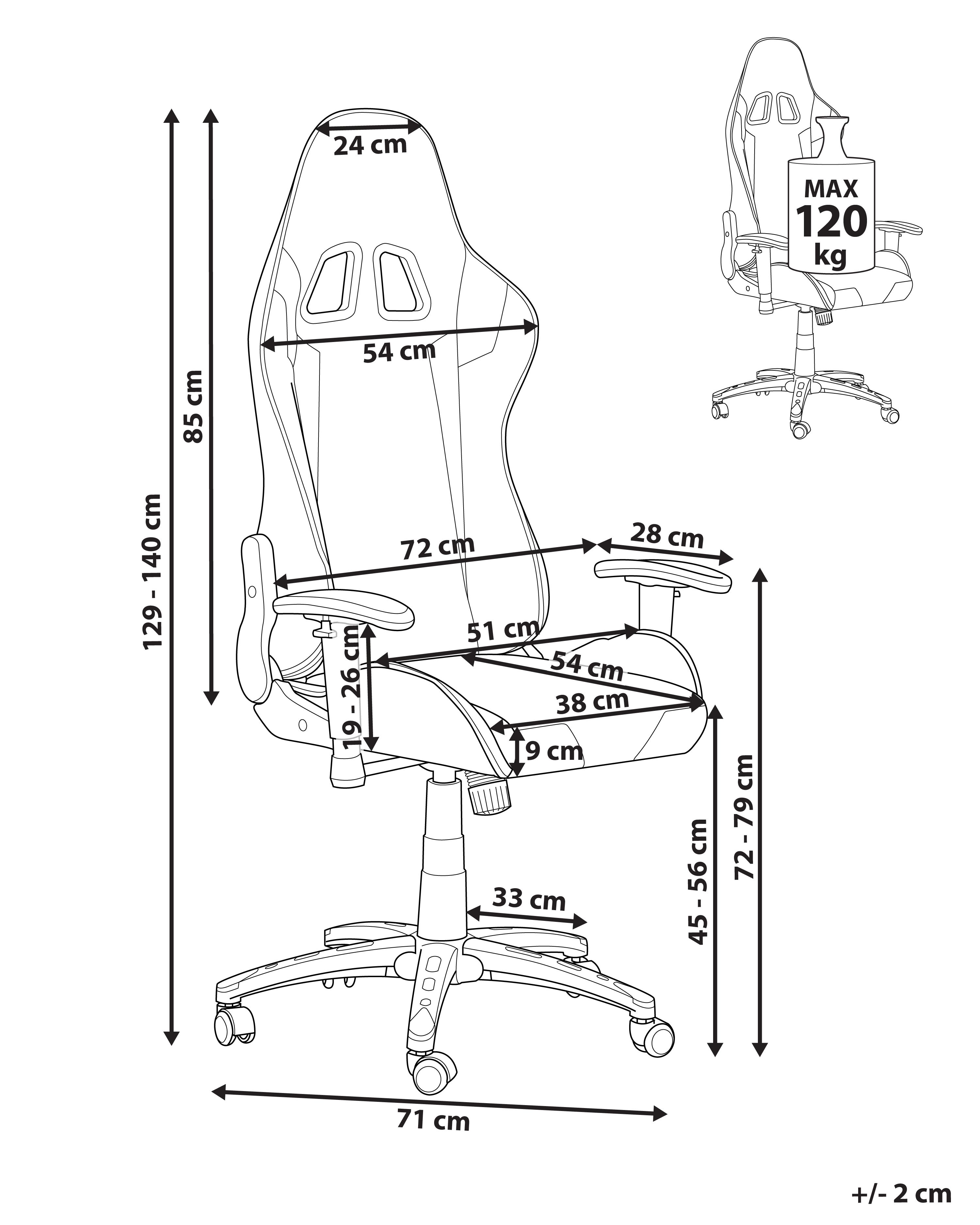 Bürostuhl Kunstleder schwarz / silber höhenverstellbar KNIGHT | Beliani.de