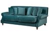 3 Seater Velvet Sofa Teal EIKE_733456