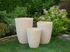 Conjunto de 2 vasos para plantas em pedra creme 35 x 35 x 50 cm CAMIA_841566