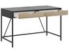 Schreibtisch schwarz / heller Holzfarbton 120 x 60 cm 2 Schubladen JENA_790273
