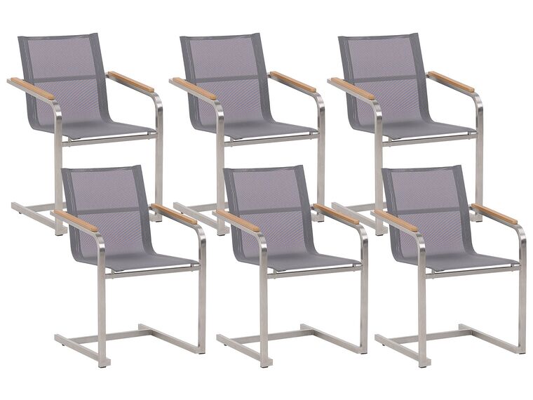 Zestaw 6 krzeseł ogrodowych szary COSOLETO_776950