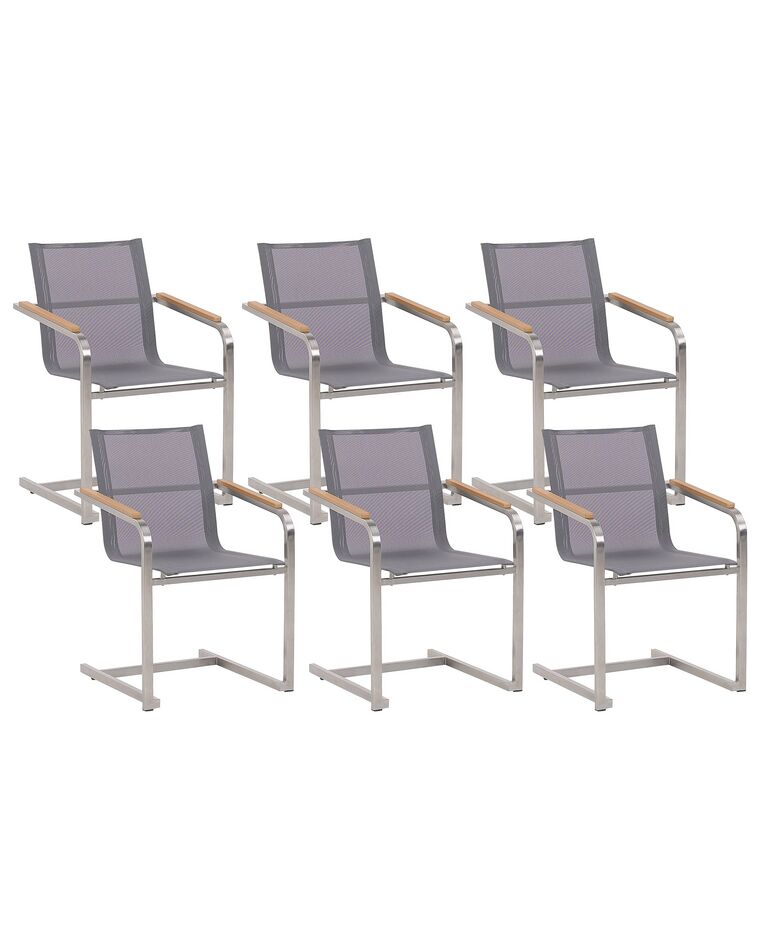 Set of 6 Garden Chairs Grey COSOLETO_776950