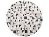 Šedobílý kožený koberec ⌀ 140 cm KIRKLAR_850985