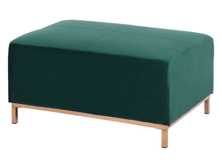Right Hand Velvet Corner Sofa with Ottoman Emerald Green OSLO Beliani