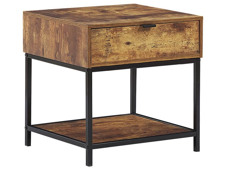 Tavolino colore legno scuro / nero rettangolare 45 x 40 cm BERKLEY_774655