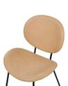 Set of 2 Faux Leather Dining Chairs Sand Beige LUANA_873659