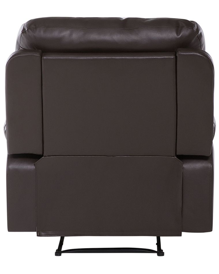 Faux Leather Manual Recliner Chair Brown BERGEN Beliani.co.uk