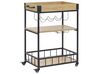 3 Tier Kitchen Trolley Light Wood with Black HULLET_832823