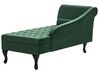 Left Hand Velvet Chaise Lounge with Storage Dark Green PESSAC_882113