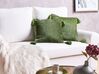 2 welurowe poduszki dekoracyjne z frędzlami 45 x 45 cm zielone HIZZINE_902683