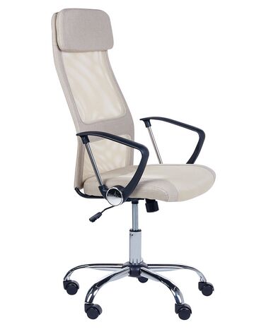 Krzesło biurowe regulowane beżowe PIONEER