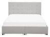 Fabric EU Double Size Bed with Storage Light Grey LA ROCHELLE_744804