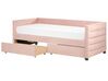 Sametová postel s úložným prostorem 90 x 200 cm růžová MARRAY_870821