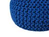 Cotton Knitted Pouffe 40 x 25 cm Navy Blue CONRAD_813966