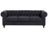 3-Sitzer Sofa graphitgrau / dunkelbraun CHESTERFIELD_727756