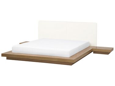 Łóżko wodne ze stolikami nocnymi 180 x 200 cm jasne drewno ZEN