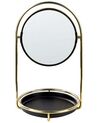 Espejo de maquillaje de metal/vidrio dorado/negro ø 15 cm INDRE_847721