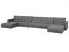 6 Seater U-Shaped Modular Fabric Sofa Grey ABERDEEN_715997
