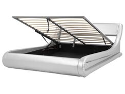 Parisänky keinonahka säilytystila hopea 160 x 200 cm AVIGNON