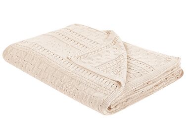 Cotton Bedspread 150 x 200 cm Light Beige DAULET
