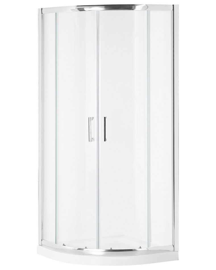 Cabine de duche em alumínio prateado e vidro temperado 90 x 90 x 185 cm JUKATAN_787985